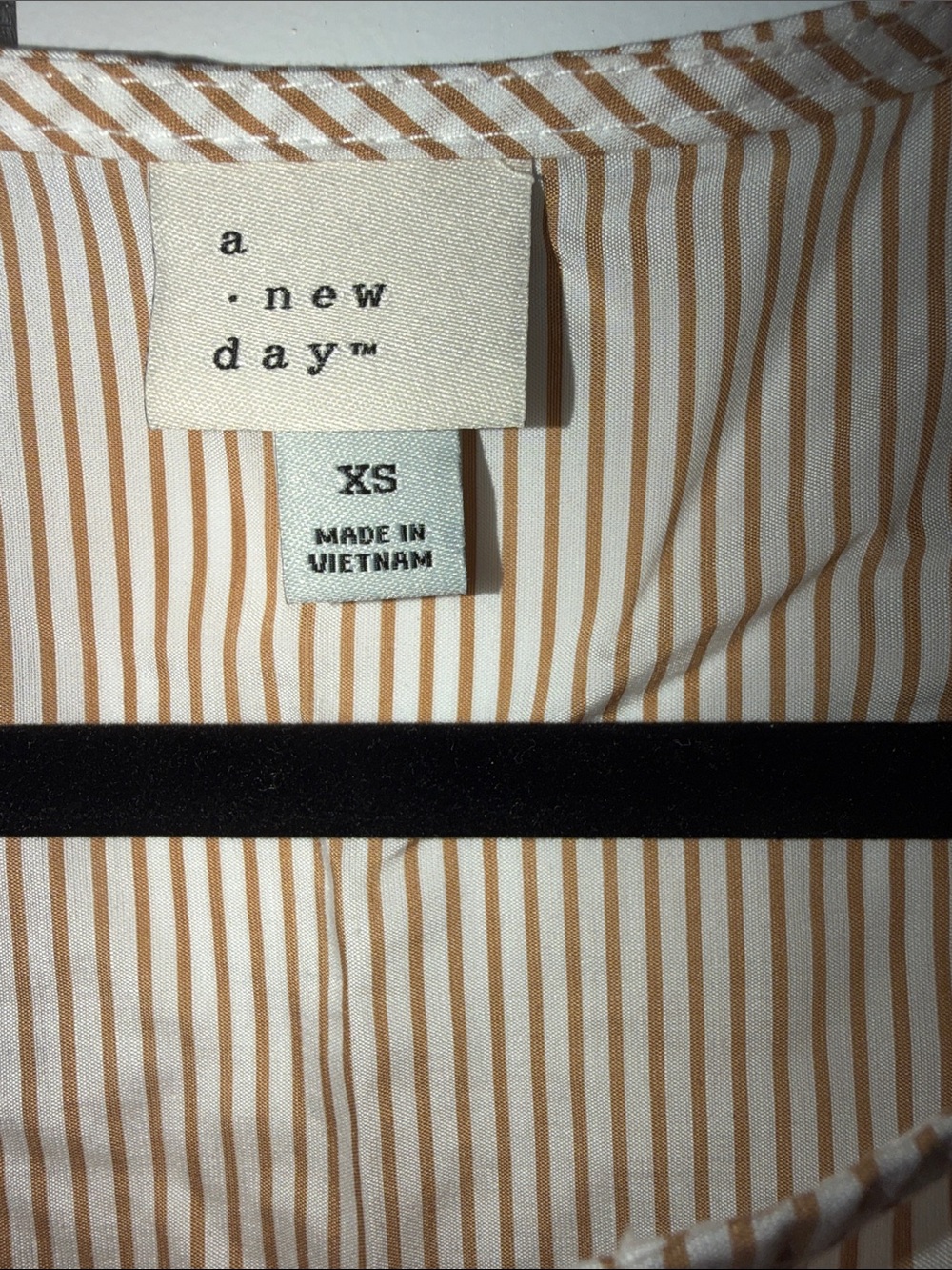 Striped Tie-Front Peplum Blouse - Cream/Brown - Picture 3 of 5
